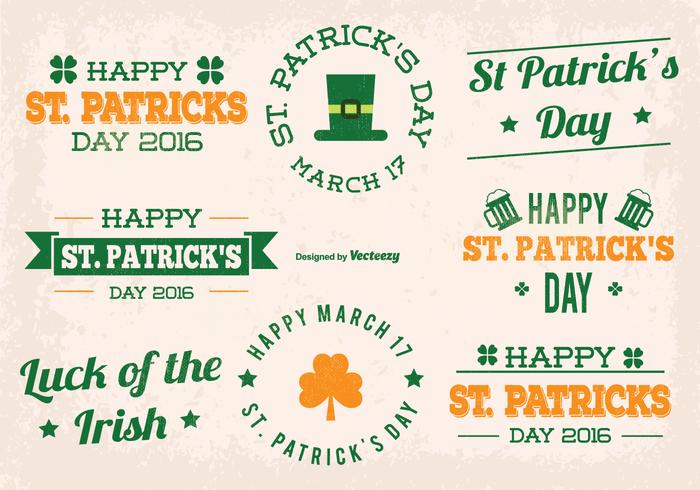 St Patrick Day Vector Labels