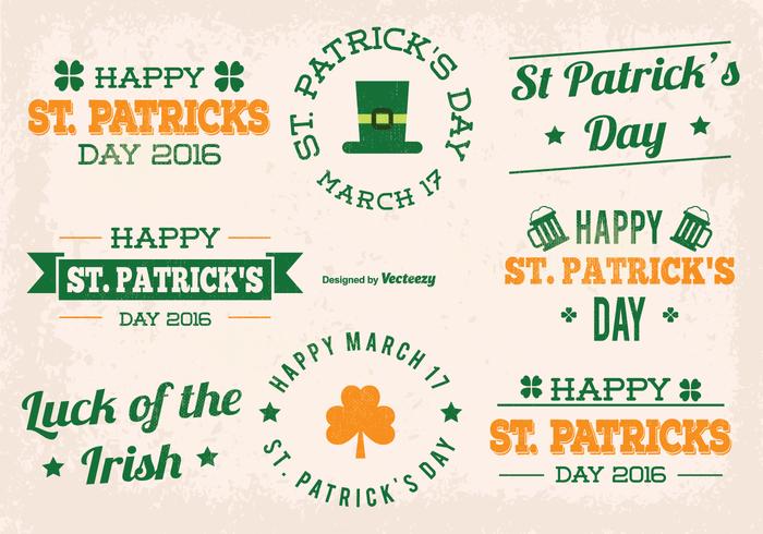 Etiquetas del día del día de St Patrick vector