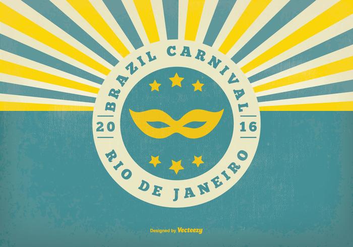 Ilustración retro del carnaval de Brasil vector