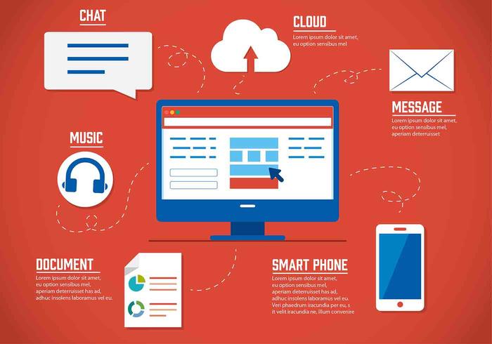 Vector Digital Cloud Elements