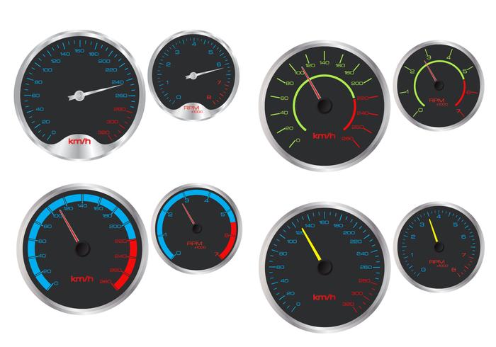 Speedometer And Rpm Vectors