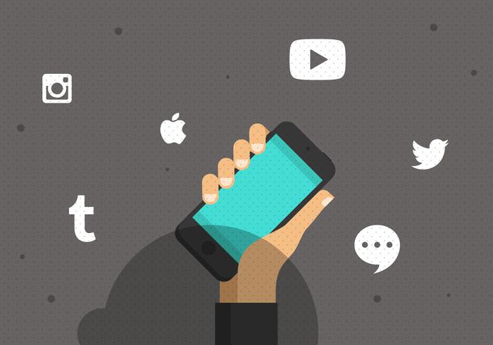 Vector Social Media Smartphone Vector Social Media Smartphone