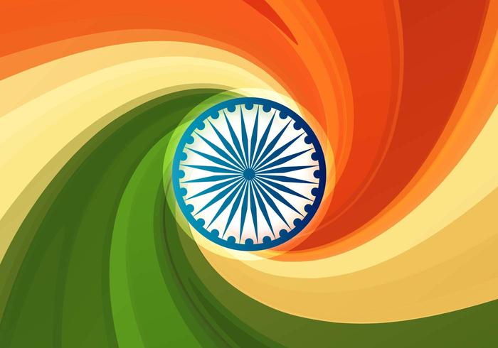 Free Vector Indian Flag Abstract Background with Swirls Free Vector Indian Flag Abstract Background with Swirls