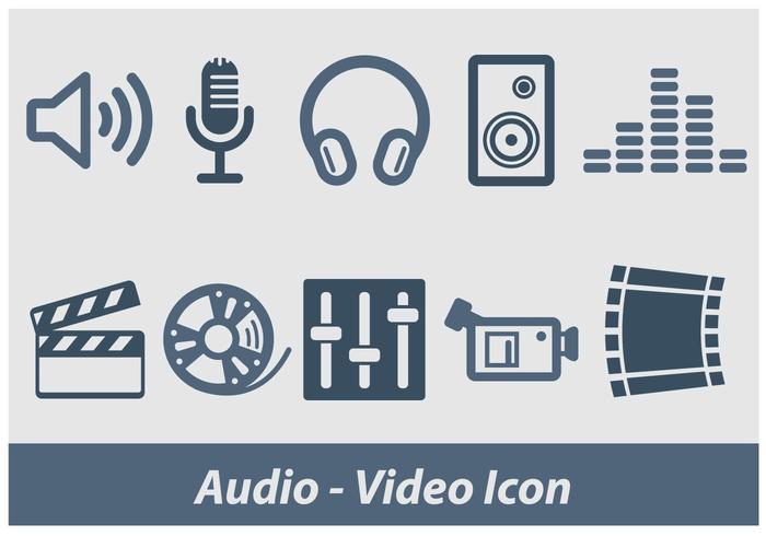 Icono de vídeo de audio y vídeo vector