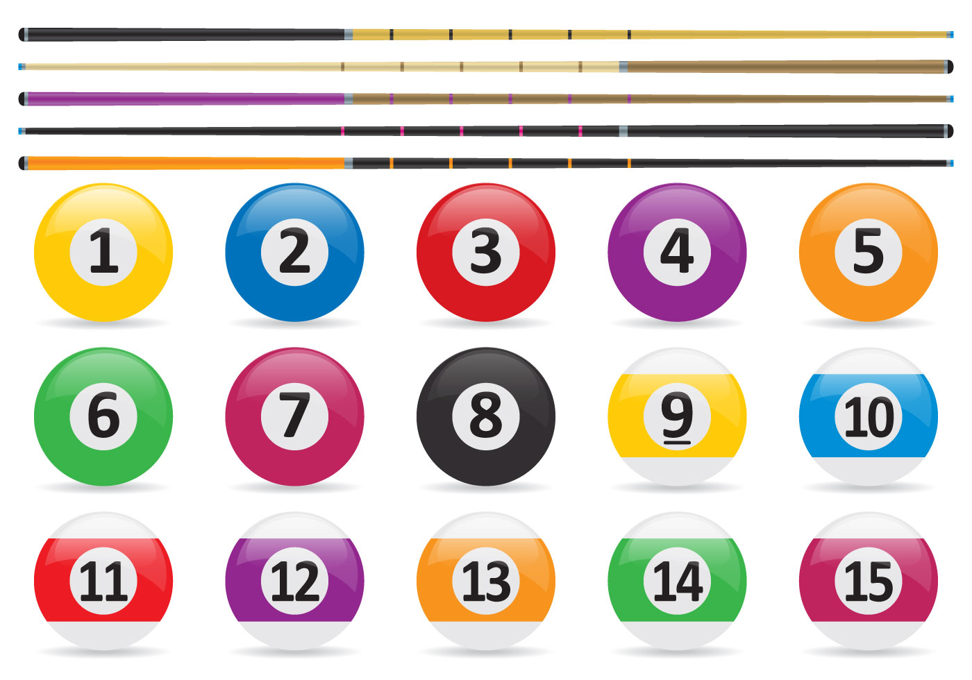 Pool Balls And Stick Vectors - Download Free Vectors ...