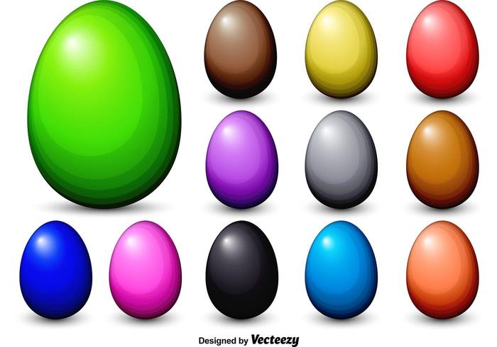 Dyed Vector Easter Eggs