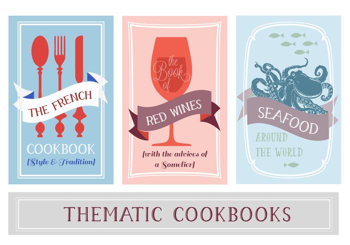 Free Various Thematic Cookbooks Vector Background