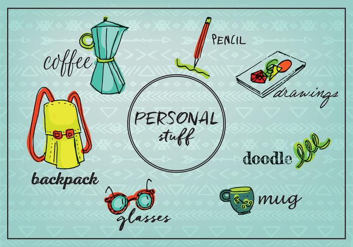 Free Personal Stuff Objects Background vector