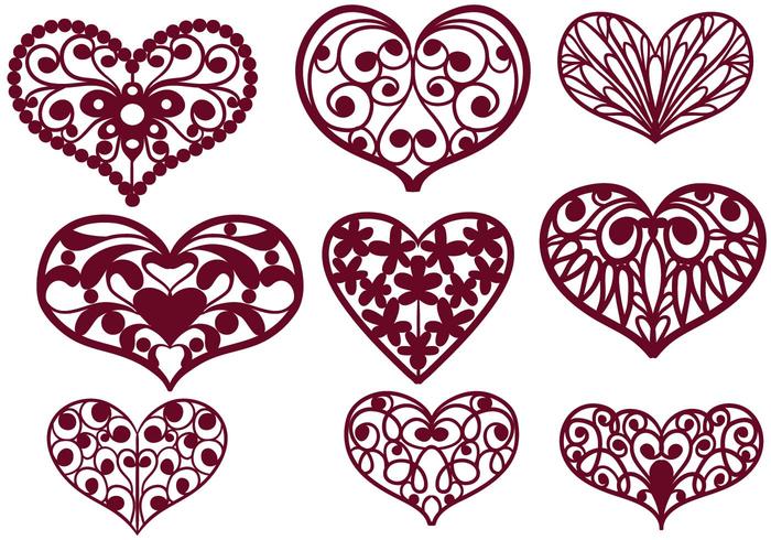 Free Cutout Hearts Vectors