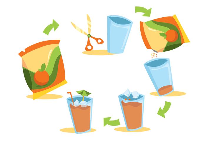 Mezcla de jugo conjunto de bebidas vector