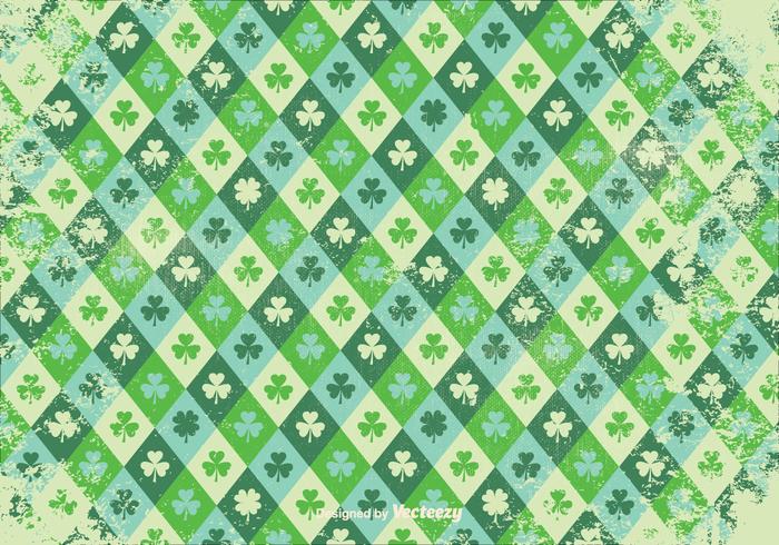 Grunge Style Shamrock Vector Pattern Grunge Style Shamrock Vector Pattern