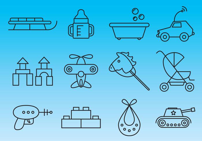 Toys Thin Line Icon Vectors