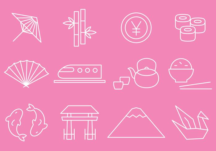 Thin Line Japan Icon Vectors Thin Line Japan Icon Vectors