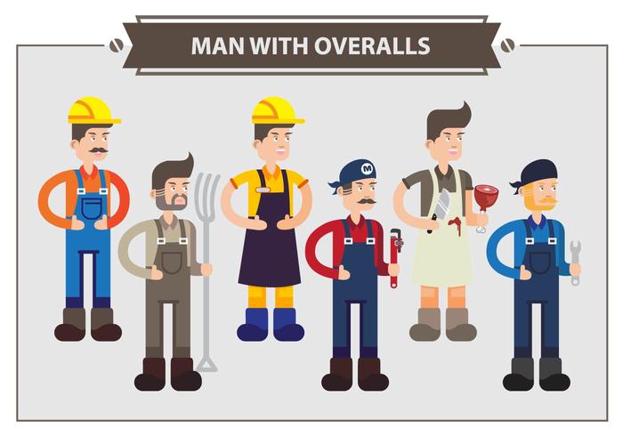 Man With Overalls Vector