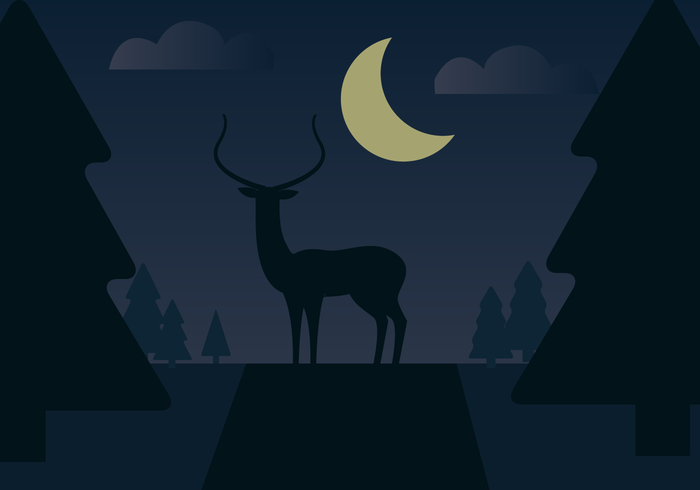 Free Deer Vector Landscape