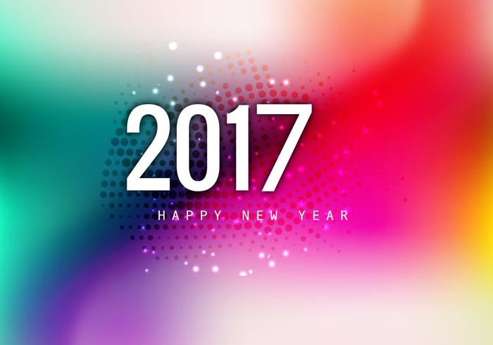Tarjeta hermosa de la Feliz Año Nuevo 2017 vector