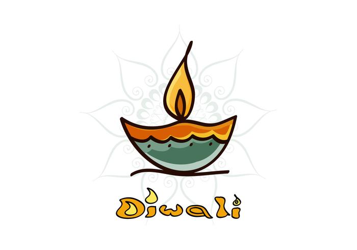 Diwali Diya With Rangoli vector