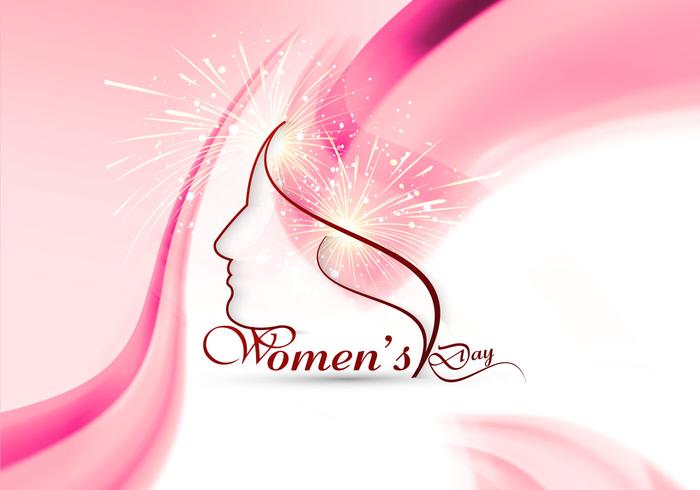 Women's Day Card With Wave Design vector