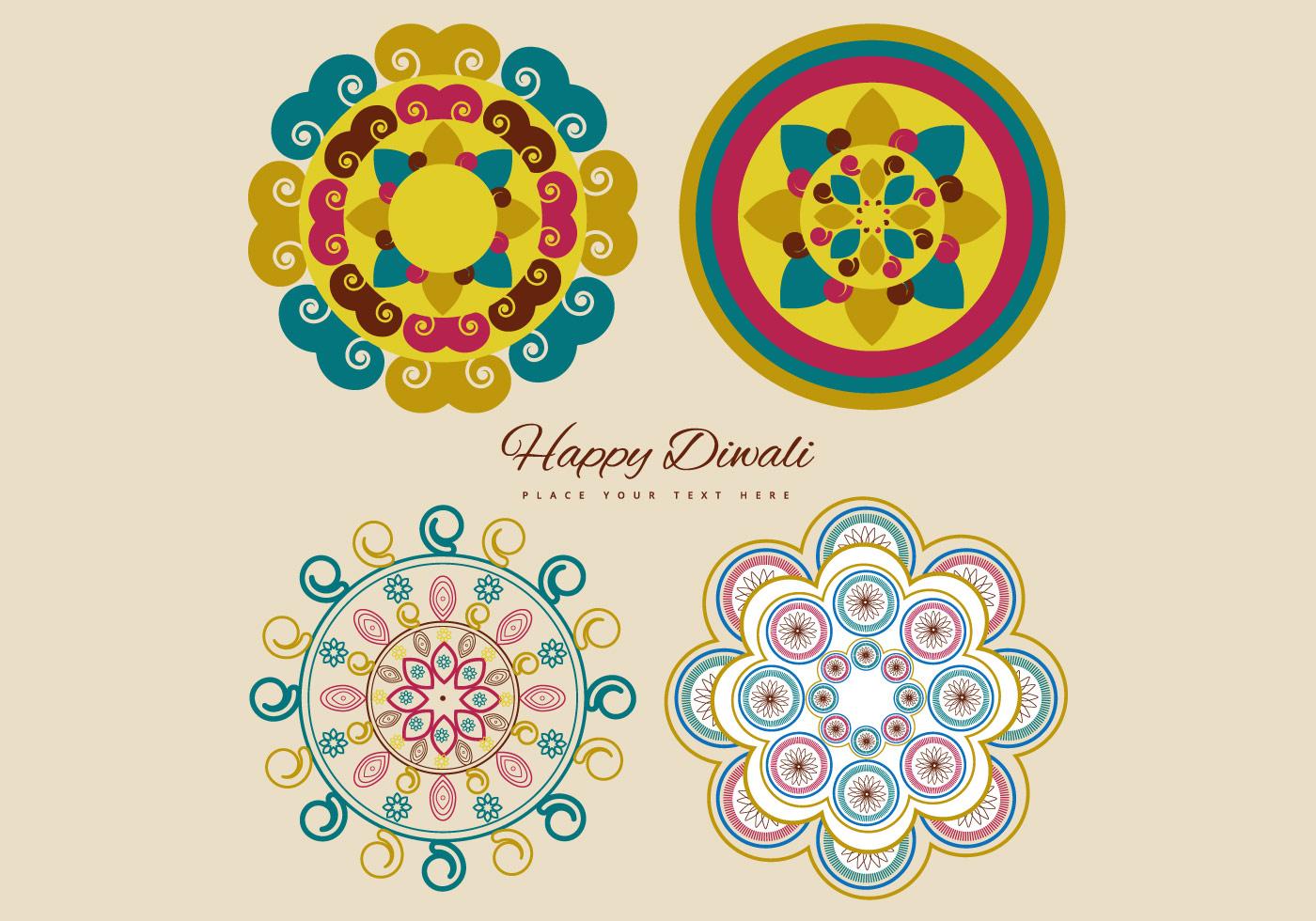 Collection Of Colorful Rangoli 106424 Vector Art at Vecteezy