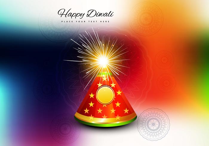 Diwali petardo sobre fondo de colores vector