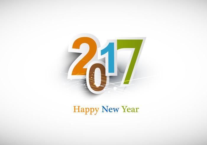 Diseño del texto de la Feliz Año Nuevo 2017 vector