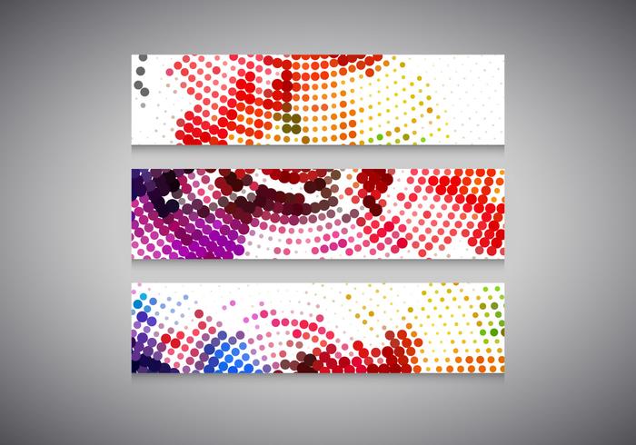 Colorful Halftone Headers vector