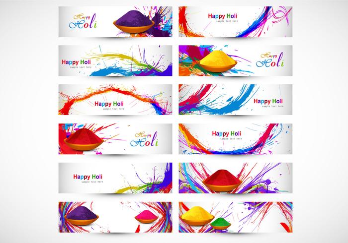 Designs Illustrating Happy Holi vector