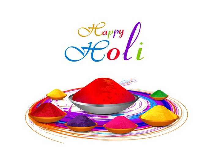 Colorful Holi Powder Color On White Background vector