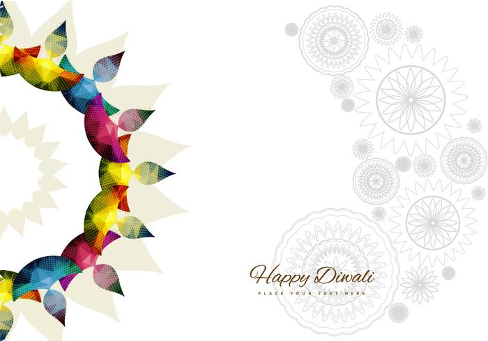 Rangoli With Bright Colorful Diyas vector