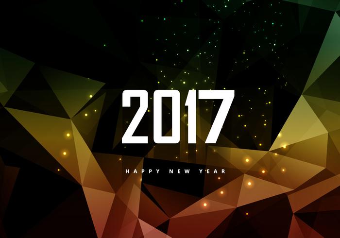 Glowing Polygonal 2016 New Year Card vector