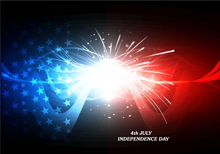 4th July Independence Day Card With Firework vector