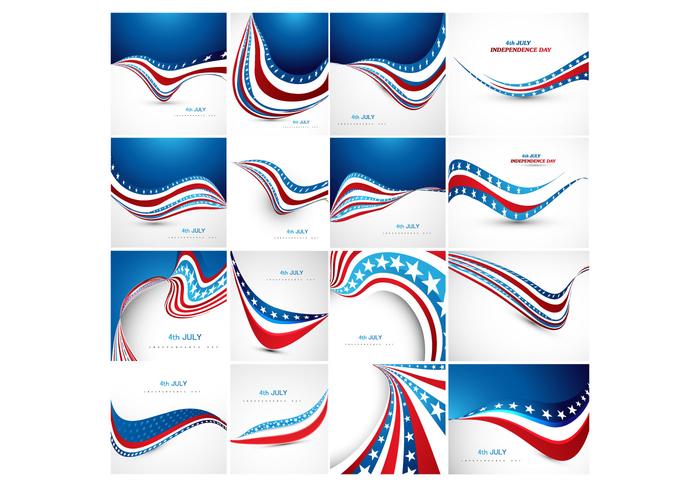 Various Banner Of American Flag vector