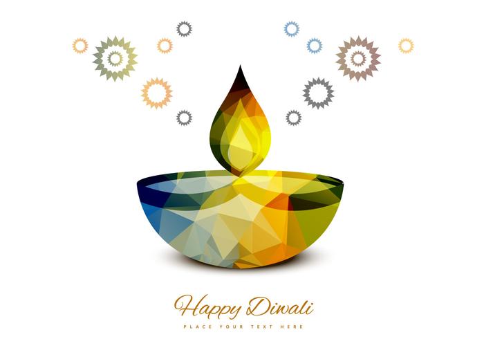 Colorful Diwali Lamp On White Background vector