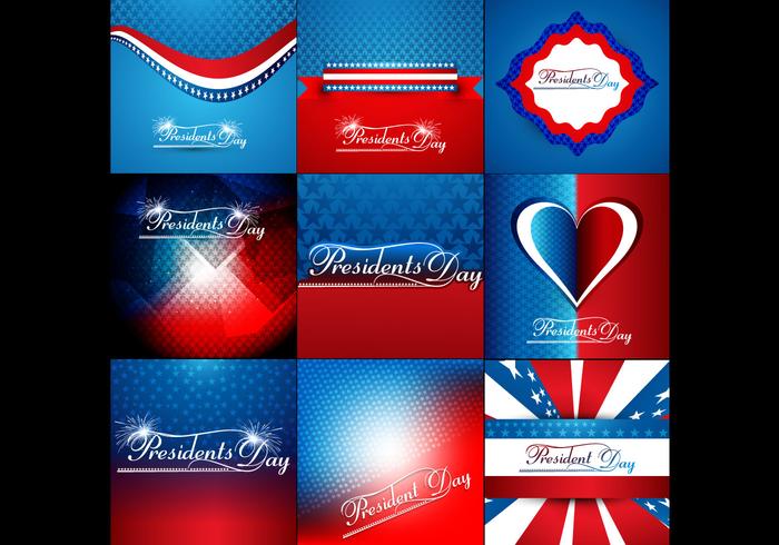 Set Of Colorful Banner For President Day vector