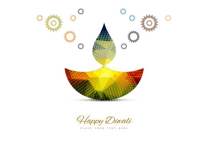 Diwali colorido con estilo Diya vector