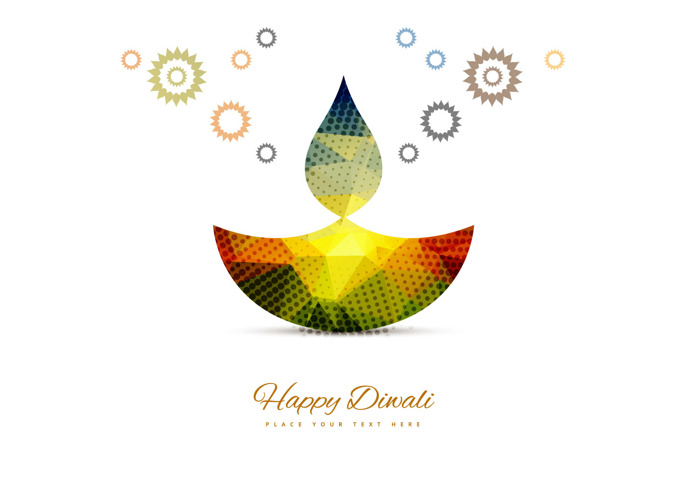 Stylish Colorful Diwali Diya - Download Free Vectors ...