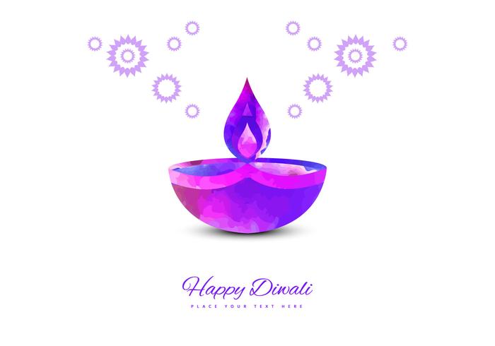 Purple Diya On White Background vector