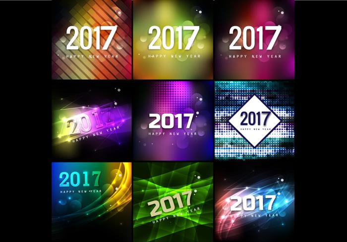 Collection Of Happy New Year Cards vector