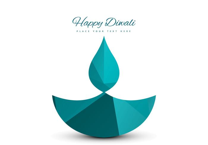 Vector Diya Design On Happy Diwali Card