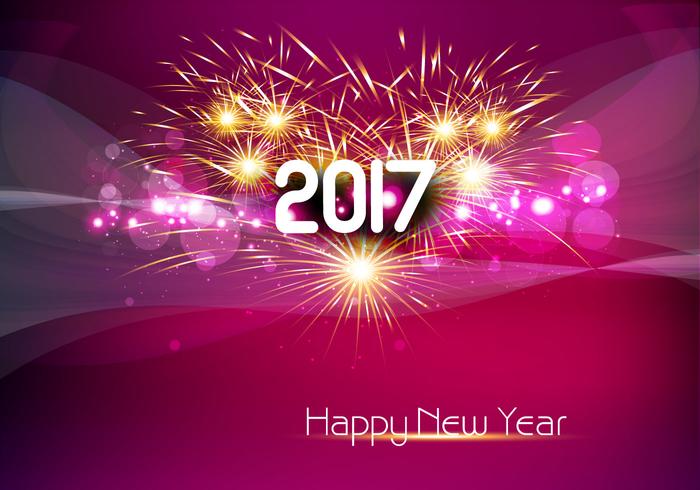 Glowing 2017 New Year Card vector