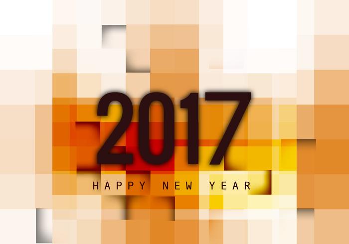 Tarjeta de felicitación de la Feliz Año Nuevo 2017 vector