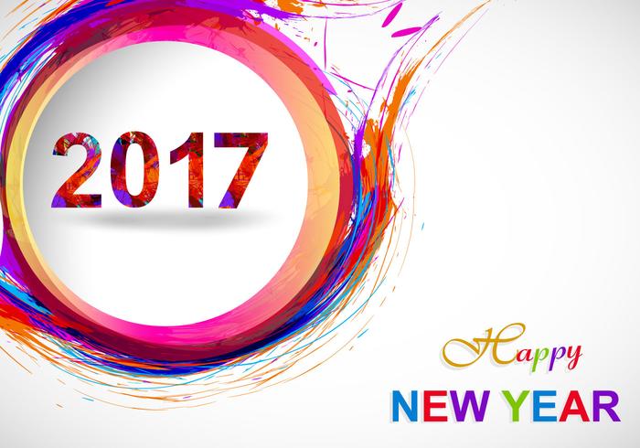 Happy New Year 2017 On Grey Background vector