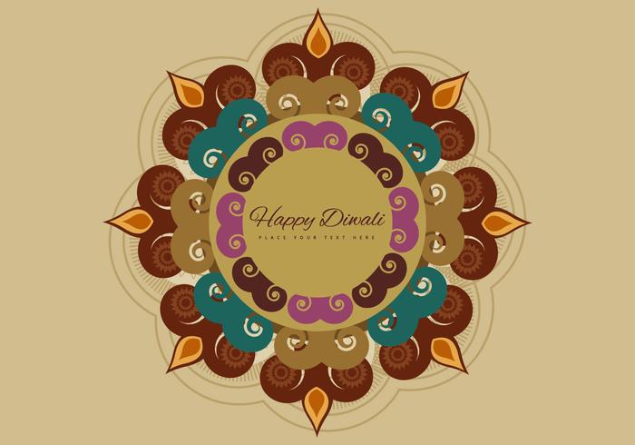 Rangoli With Decorated Diya vector