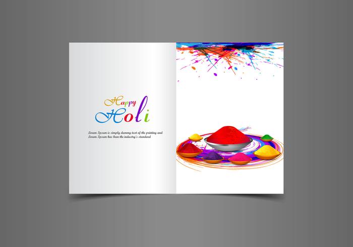 Tarjeta de felicitación feliz hermosa de Holi vector