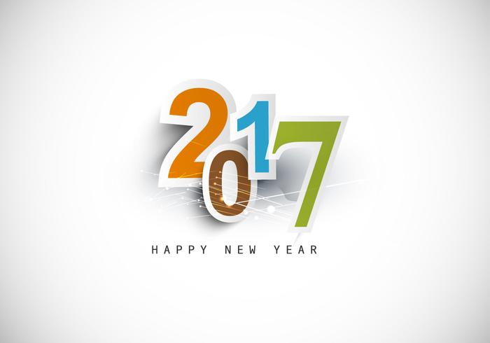 Diseño del texto de la Feliz Año Nuevo 2017 vector