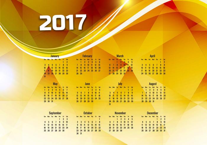 Calendar Of Year 2017 vector