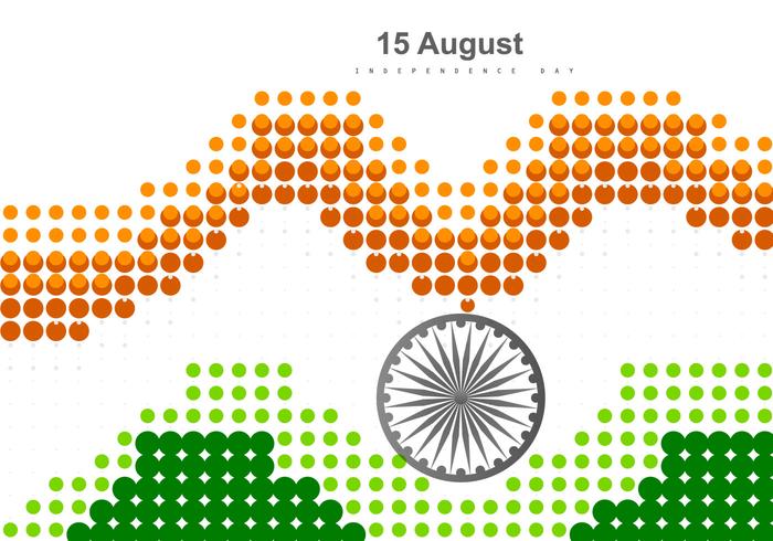 Dotted Tri Color Bandera de la India vector