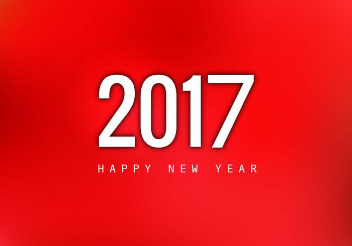 Feliz año nuevo 2017 sobre fondo rojo vector