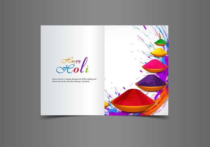 Happy Holi Greeting Card vector