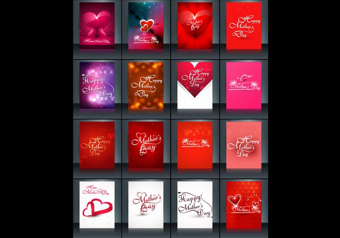 Collection Of Cards For Mother's Day vector
